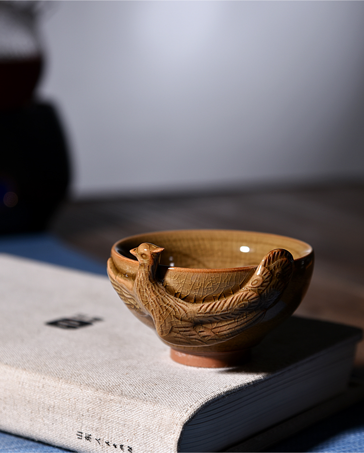 Ancient sheng up new gift box pearl celadon open tea master cup manual sample tea cup single cups of tea cups