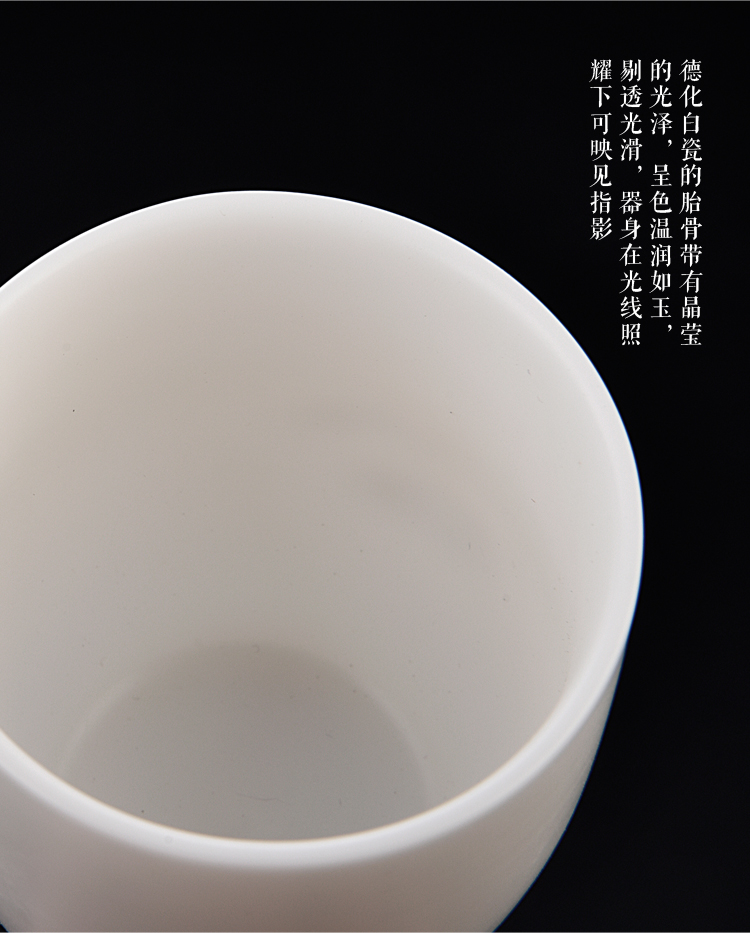 Ancient sheng up new dragonfly porcelain white porcelain inlay silver cup kaolin jade inlay sample tea cup master cup single CPU