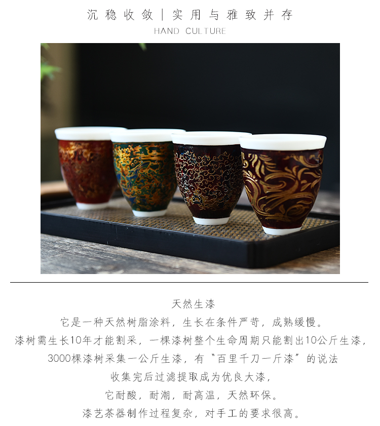 The ancient Chinese lacquer manual lacquer dehua white porcelain up new xiangyun natual creative kung fu master cup single CPU orphan works