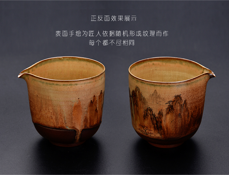 Ancient sheng up new hand made of pure wood natural dust ceramic tea set fair keller cup keller cup points