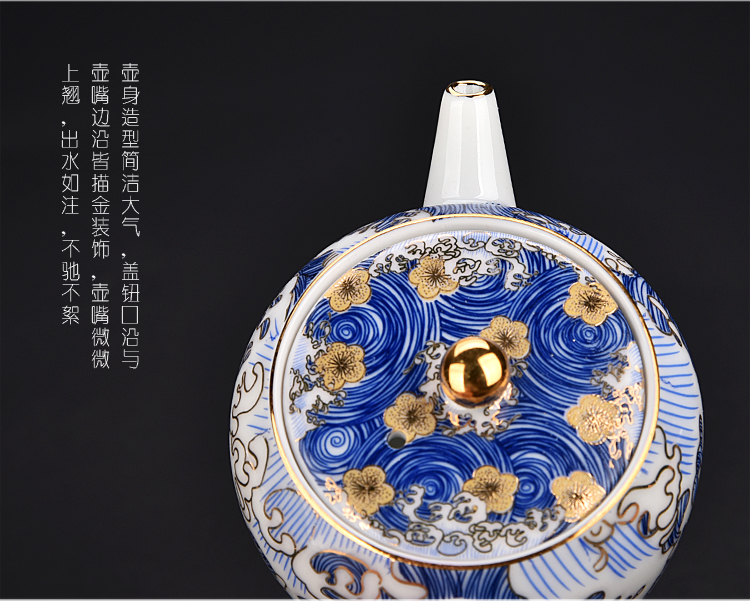 Ancient sheng up 999 sterling silver, kung fu tea set colored enamel porcelain of a complete set of 6 people tasted silver gilding the teapot teacup gifts
