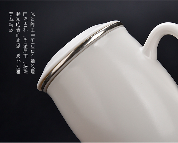 Ancient silver glass office cup coppering. As sheng up master cup single cup large cups with cover filter glass ceramic tea cup