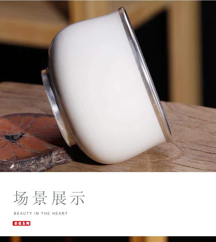 Ancient sheng up with soda glaze meters sample tea cup ceramic cups white glaze kung fu master cup single CPU open piece of white clay sample tea cup