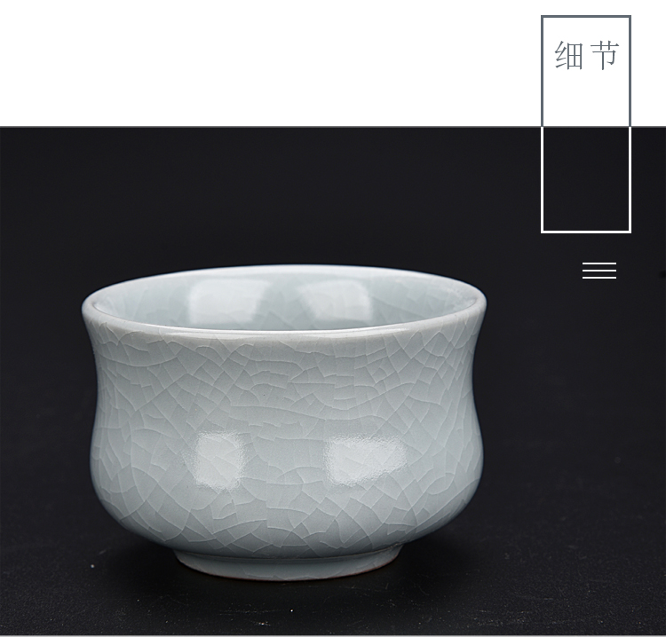 The ancient master sheng up porcelain cup single cup small ceramic cups gift boxes to open The slice your up can raise hand undressed ore celadon