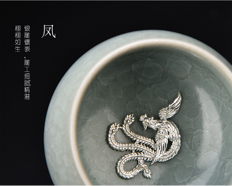 Ancient sheng up up master cup ceramic manual Mosaic whitebait kung fu tea cups single small tea light cup opening