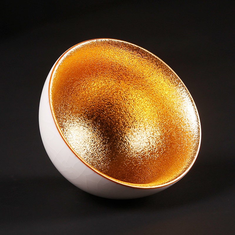Ancient sheng up gold your up ceramic tea cup 24 k gold, kung fu tea master cup single CPU open for