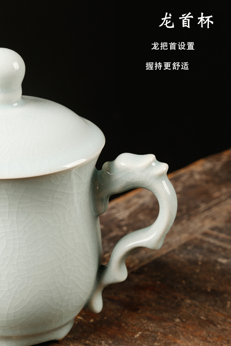 Ancient sheng glass ceramic up your up office home tea cup single cup filter with cover cups craftsmen