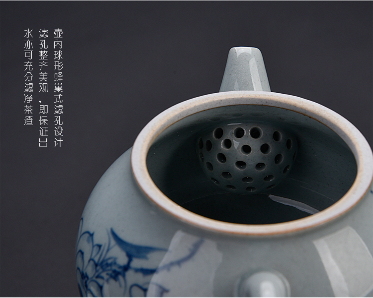 Ancient sheng hand - made porcelain up ceramics kung fu tea set manual tea single pot of pu - erh tea tea kettle with tea