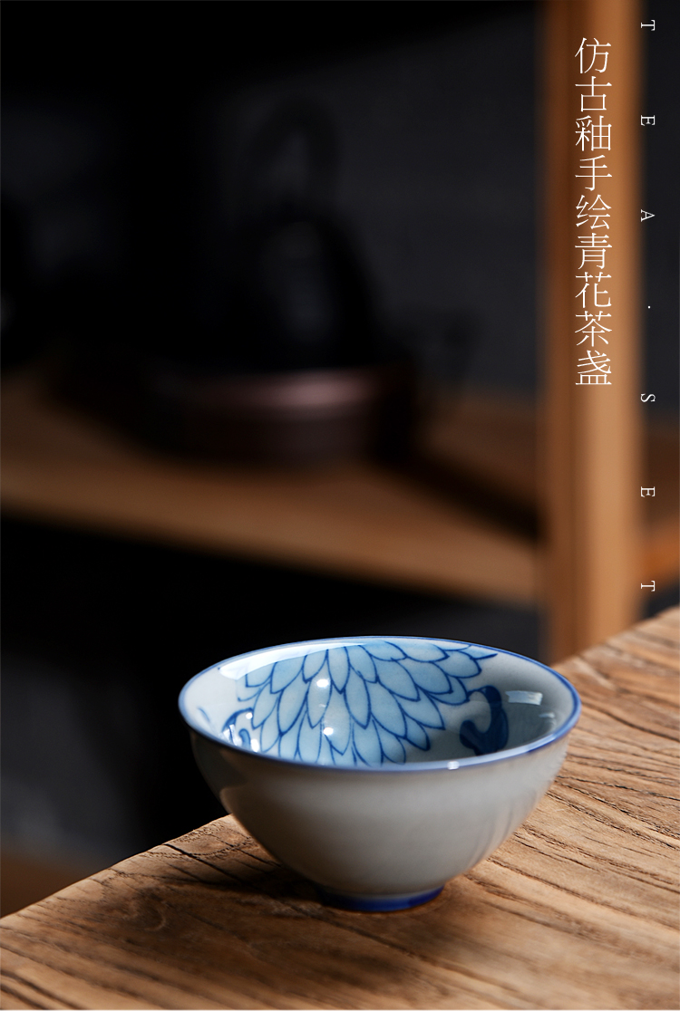 Ancient sheng up jingdezhen hand - made of blue and white porcelain cups tea archaize individual cup sample tea cup master cup single CPU