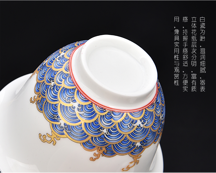 Ancient sheng up 999 sterling silver, kung fu tea set colored enamel porcelain of a complete set of 6 people tasted silver gilding the teapot teacup gifts