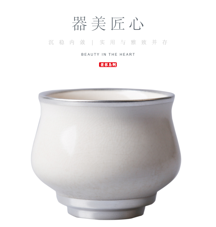 Ancient sheng up with soda glaze meters sample tea cup ceramic cups white glaze kung fu master cup single CPU open piece of white clay sample tea cup