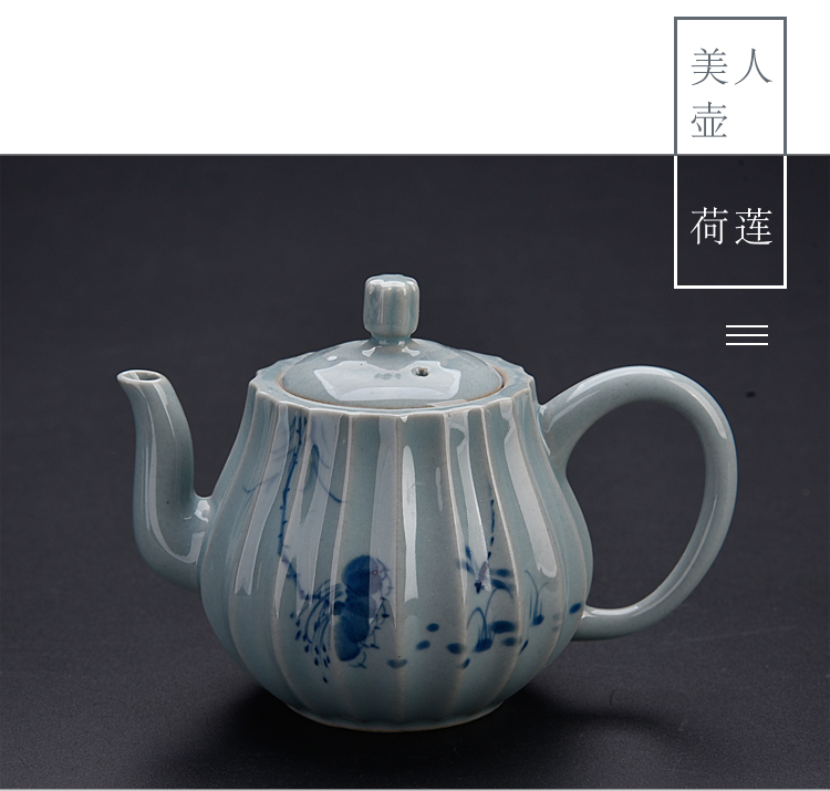 Ancient sheng hand - made porcelain up ceramics kung fu tea set manual tea single pot of pu - erh tea tea kettle with tea