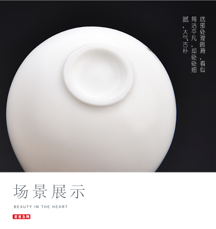 The ancient sheng up second hand sample tea cup white porcelain asked Buddha series Japanese tea contracted pervious to light thin body small tea cups
