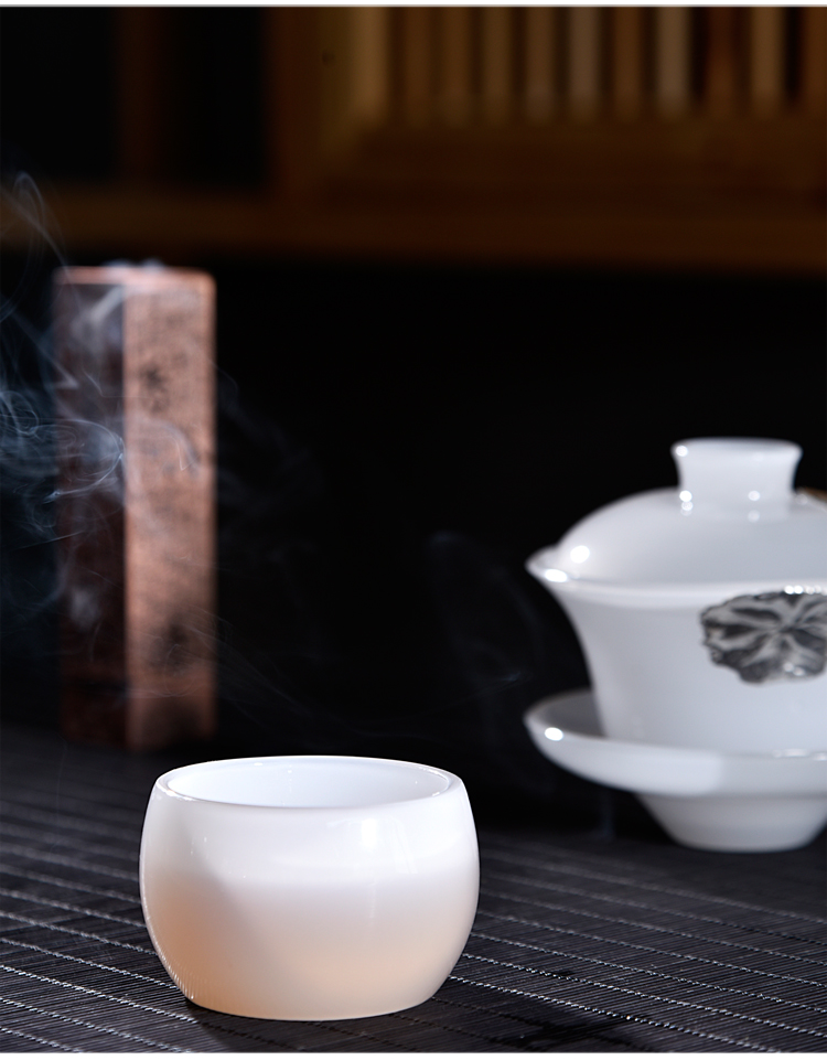 Ancient sheng up ore a pot of six glasses with silver, jade porcelain tureen tea cups white jade porcelain whitebait cup sample tea cup set