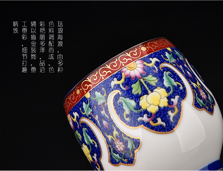 Ancient sheng up tasted silver gilding ceramic colored enamel coppering. As the sample tea cup silver cup master cup perfectly playable cup kung fu tea cup