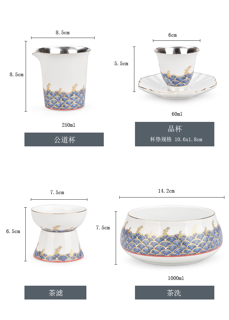 Ancient sheng up 999 sterling silver, kung fu tea set colored enamel porcelain of a complete set of 6 people tasted silver gilding the teapot teacup gifts