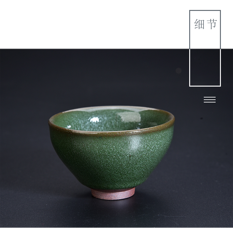 Ancient sheng bank up up built lamp cup firewood light green tea with open expressions using a piece of glaze beam light ceramic cup master cup single CPU