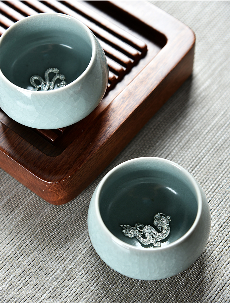 Ancient sheng up up master cup ceramic manual Mosaic whitebait kung fu tea cups single small tea light cup opening