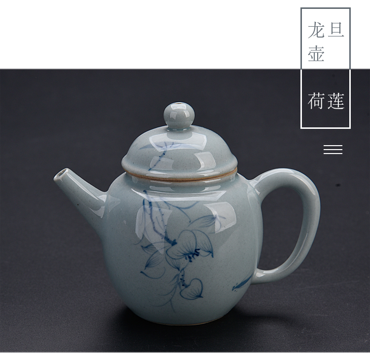 Ancient sheng hand - made porcelain up ceramics kung fu tea set manual tea single pot of pu - erh tea tea kettle with tea