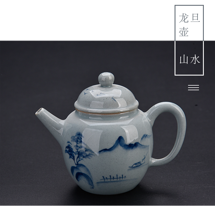 Ancient sheng hand - made porcelain up ceramics kung fu tea set manual tea single pot of pu - erh tea tea kettle with tea