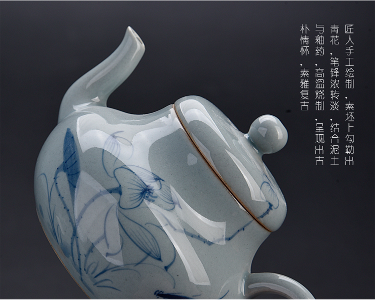 Ancient sheng hand - made porcelain up ceramics kung fu tea set manual tea single pot of pu - erh tea tea kettle with tea