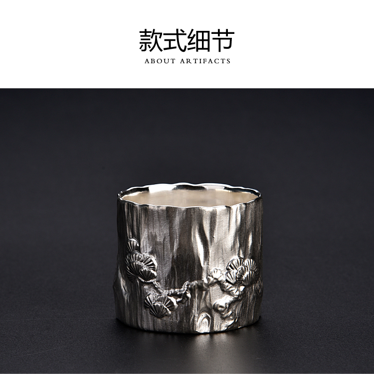 Ancient sheng up new gift boxes ceramic coppering. As silver pine crane tea large sample tea cup tea variable fragrance - smelling cup, master cup