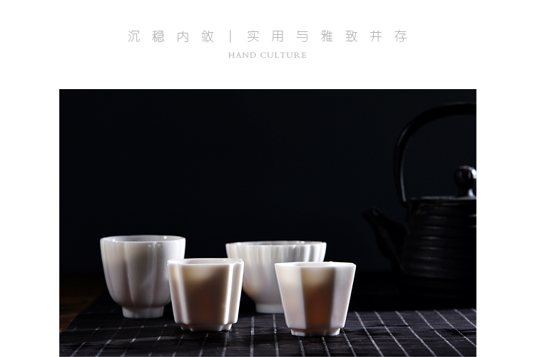 Ancient sheng up new white jade kaolin suet single cup cup more light ceramic cup sample tea cup kung fu master