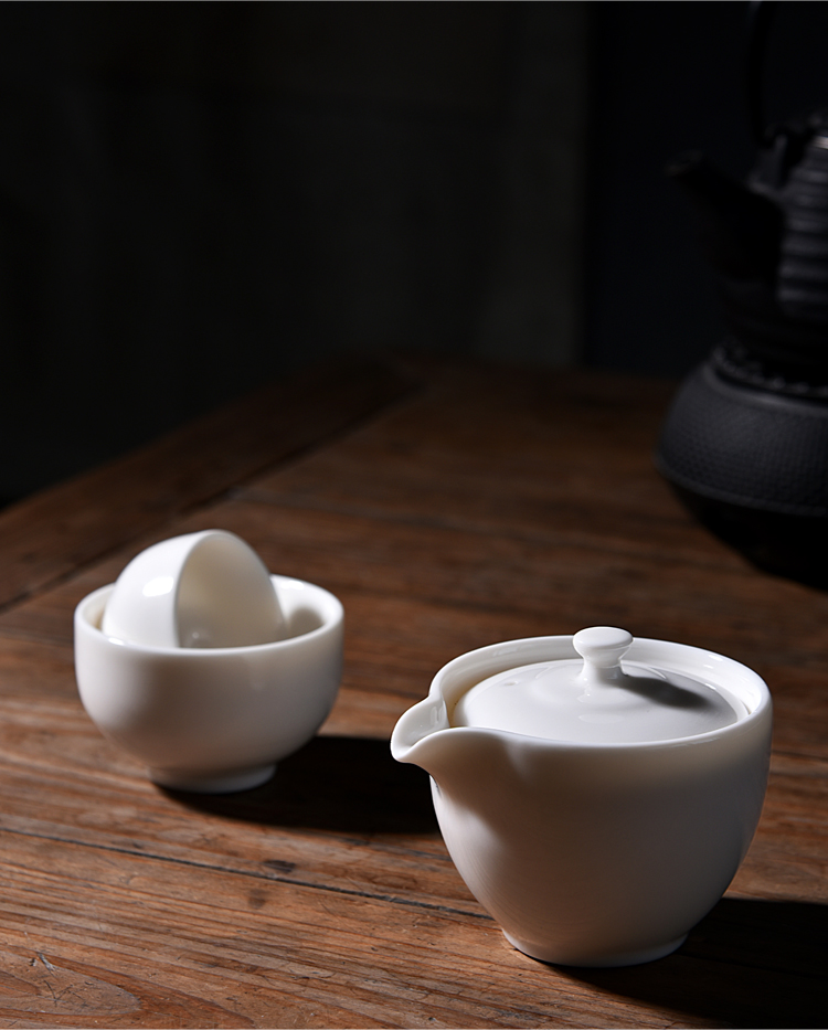 Ancient sheng up new packaging cup of white porcelain crack a pot of two cups of portable travel kung fu tea set suit elegant cups