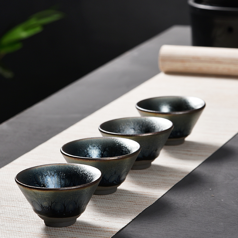 Ancient sheng up new gift boxes jianyang handiwork yellow partridge droplets folding of the expressions using masters cup ceramic lamps of iron ore