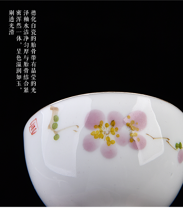 Ancient sheng up hand - made porcelain tasted silver gilding suet jade porcelain cup 999 sterling silver, small sample tea cup master cup single CPU