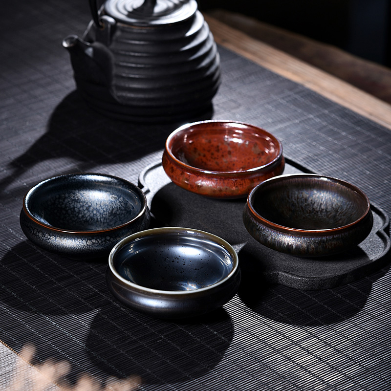 Ancient sheng up new squama obsidian sky become LangHao built light ceramic sample tea cup small bowl colorful light oil cups