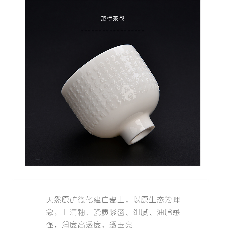 The ancient new dehua white porcelain manual kung fu sheng up with silver lotus heart sutra meditation master cup tea cup gift