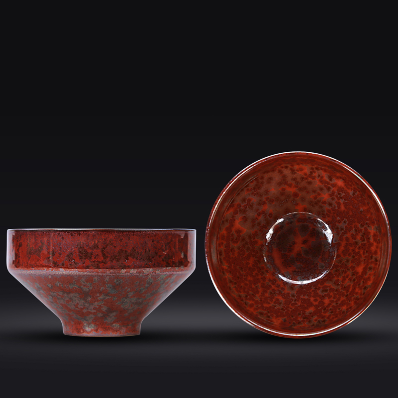 Ancient sheng up built new oolong light temmoku droplets squama lines master single sample tea cup cup song dynasty porcelain bowl