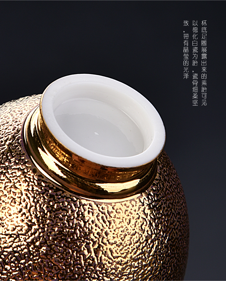 Sheng up with 24 k gold ceramic cup coppering. As Chinese zodiac silver Japanese gold and silver tea masters cup individual single fullness