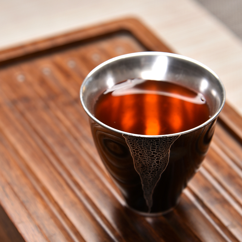 The ancient new gift boxes mo yu sheng up ceramic tasted silver gilding agate glaze large sample tea cup personal single cup of tea