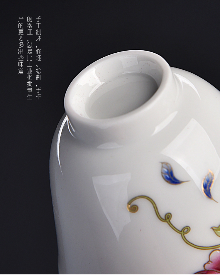 New elegant ancient sheng up with jingdezhen ceramic hand - made colored enamel small bowl sample tea cup master cup single CPU