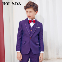  Childrens suit suit Middle and large childrens flower girl dress host catwalk piano performance suit Handsome boy small suit