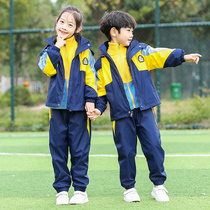 Kindergarten garden uniform autumn and winter clothing British style primary school uniform winter thickening childrens sports meeting class uniform three-piece set