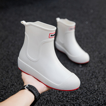 Rain boots for men with four years of experience, ten colors of old store, fashionable white rain shoes, and men's food factory work with anti slip sanitary boots, plush insulation, water shoes, kitchen shoes