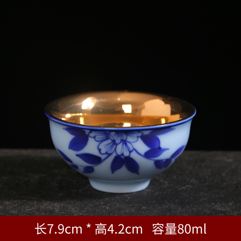Variable hand - made teacup coppering. As silver sample tea cup kung fu tea set ceramic individual cup large household tea tasted silver gilding