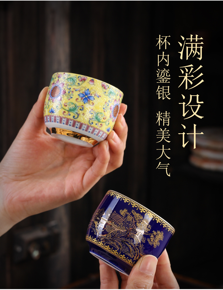 Manual coppering. As silver sterling silver round expressions using ceramic tea cup oil - lamp can build silvering Japanese kunfu tea cup sample tea cup single CPU