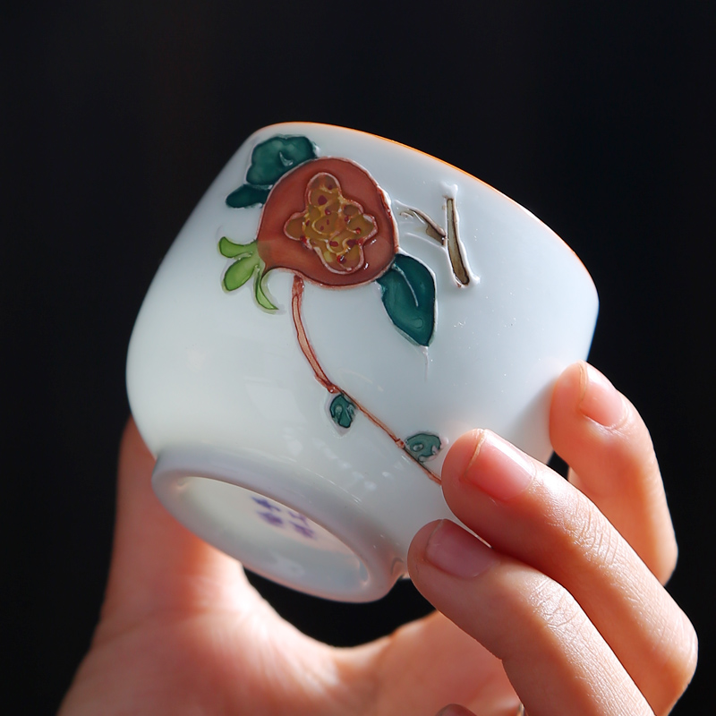 Hand made blue and white porcelain teacup suit kung fu tea set household ceramics single cup sample tea cup small bowl master cup suits for