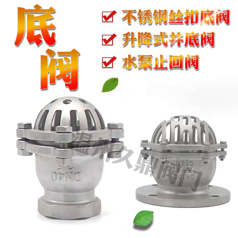 304 stainless steel bottom valve water pump suction bottom valve wire buckle flange bottom valve H12W-6P lifting well bottom valve