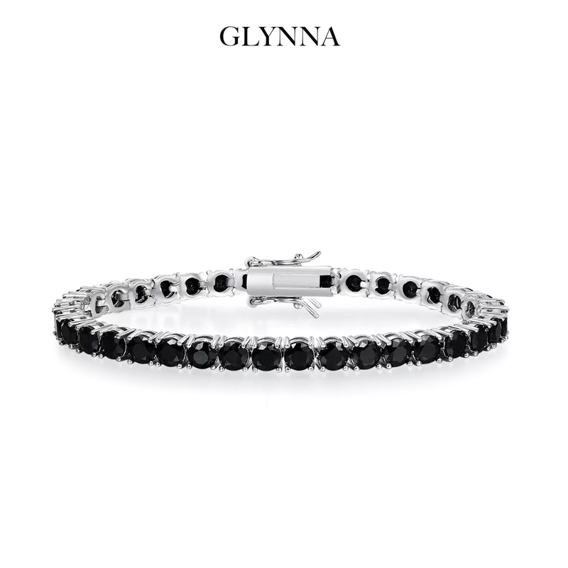Blackpink Style Black Diamond Tennis Bracelet Full Diamond Men's and Women's Bracelet Birthday Gift Couple Bracelet Blackpink Style Black Diamond Tennis Bracelet Full Diamond Men's and Women's Bracelet Birthday Gift Couple Bracelet