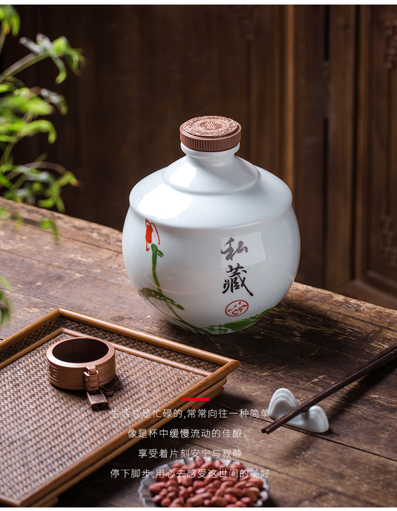 An empty bottle jingdezhen 1 catty loading ceramic 2/3/6 jin mercifully wine pot liquor bottle seal wine household manual jars