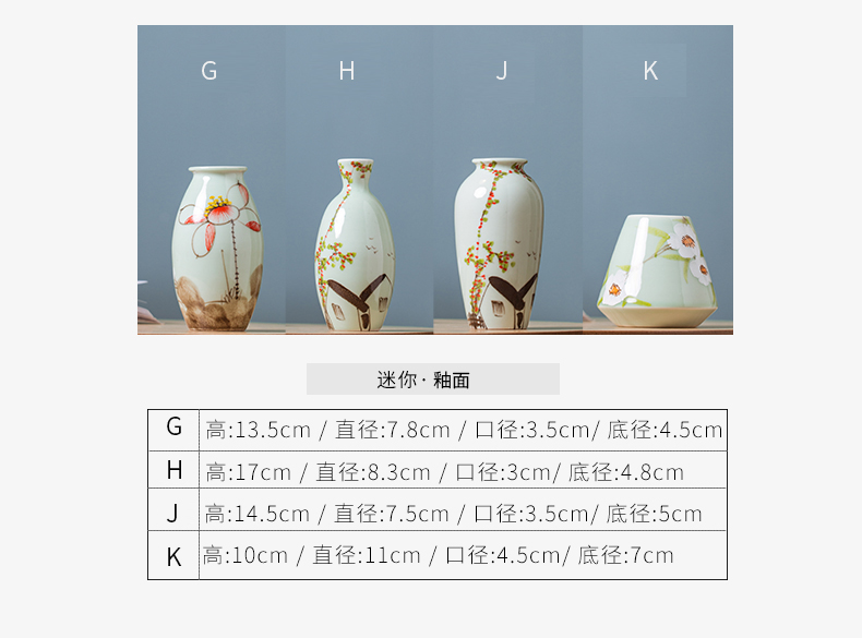 Nordic furnishing articles, jingdezhen ceramic light floret bottle sitting room key-2 luxury creative I and contracted flower, dried flower decorations