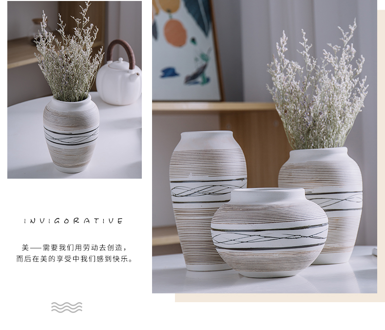 The Vase TV ark, furnishing articles home decor I and contracted sitting room coarse pottery handicraft decoration by hand