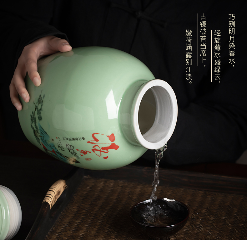 Jingdezhen ceramic wine jars 5/10/20/30 jins put jars it home an empty bottle mercifully wine sealed bottles