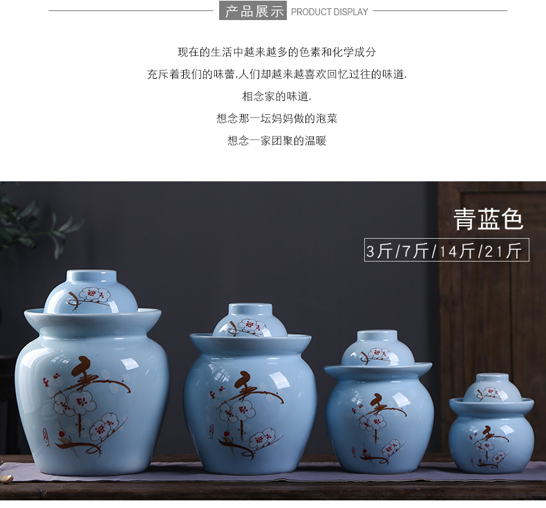 The Pickle jar jingdezhen ceramic household small pickled pickles pickles seal storage tank sealing Pickle jar