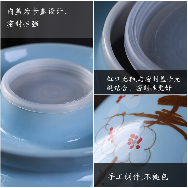 The Pickle jar jingdezhen ceramic household small pickled pickles pickles seal storage tank sealing Pickle jar